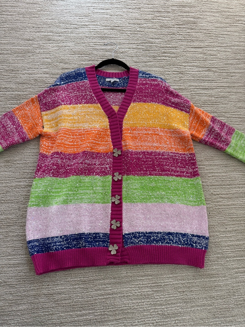 Bright Multicolor Striped Women’s Cardigan Sweater